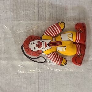 1985 MCDONALD'S HAPPY MEAL 4" RONALD MCDONALD PLUSH DOLL ORNAMENT VINTAGE TOY
